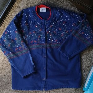 Vintage Cardinal Button-Up Sweatershirt